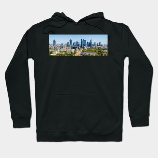 Warsaw city center aerial panorama Hoodie